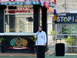 Kalapas Kelas I Bandar Lampung Pimpin Apel Pagi, Apersiasi Komitmen Jaga Lapas Bebas Dari Halinar
