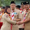 Apel Besar Hari Pramuka ke-64, Kakanwil Ditjenpas Lampung Terima Lencana Pancawarsa Il